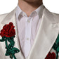 White Floral SICILIA Double Breasted Jacket