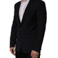 Black Wool Single Breasted Men Blazer Jacket