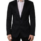 Black Cashmere Single Breasted Blazer Jacket