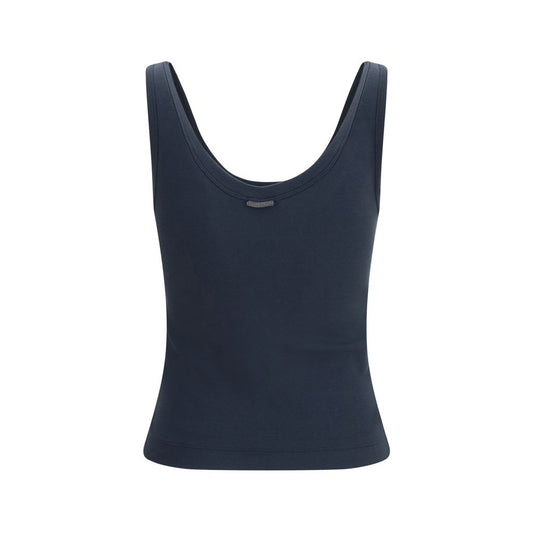 Blue Cotton Tank Tops