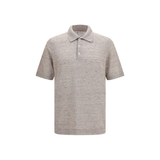 Beige Linen Polo Shirt