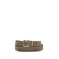 Beige Calf Leather Bos Taurus Thin Belt
