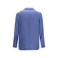 Blue Linen Full-Length Jacket