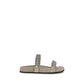 Gray Calf Leather Bos Taurus Flat Sandals