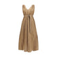 Beige Cotton Casual Dress