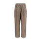 Beige Cotton Casual Pants