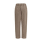 Beige Cotton Casual Pants