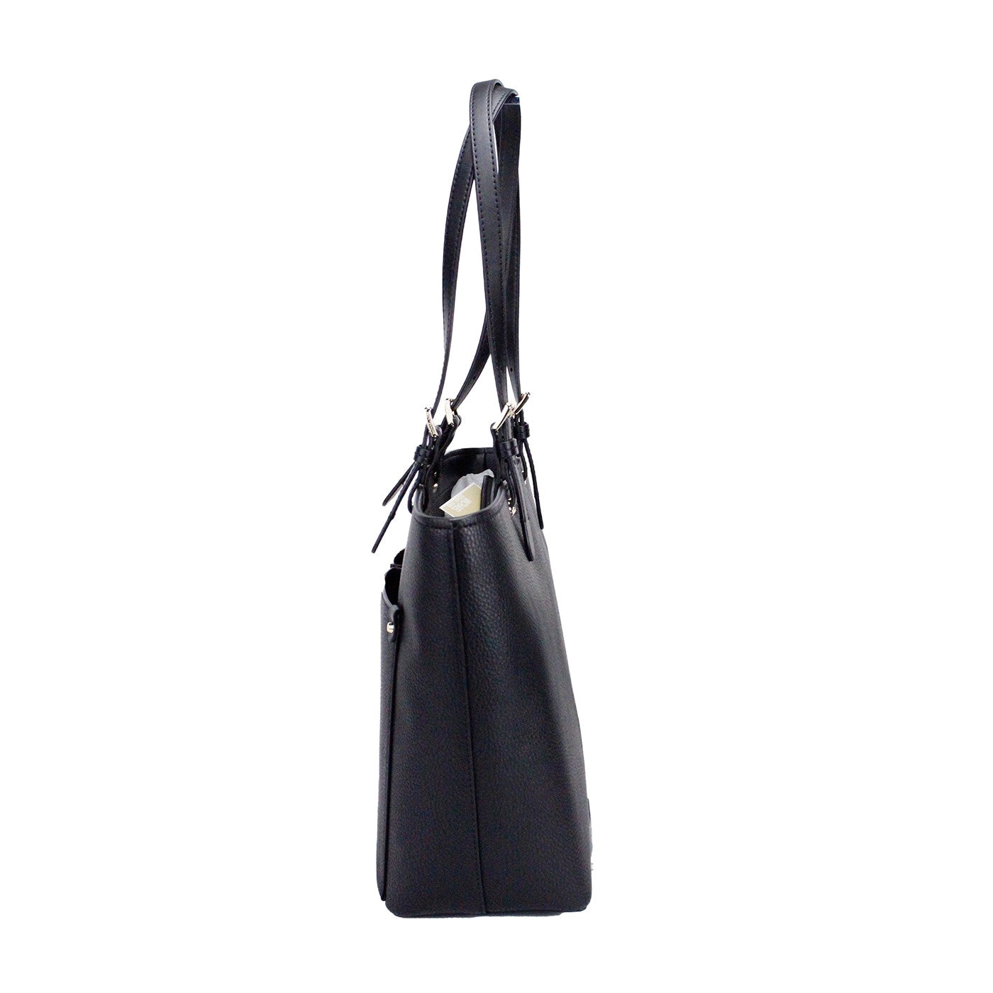 Michael Kors Womens Jet Set Travel Medium Double Pocket Tote Black/SIlver 35F3GTVT8B-001