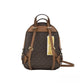 Michael Kors Jaycee Mini XS Brown Signature PVC Zip Pocket Shoulder Backpack Bag