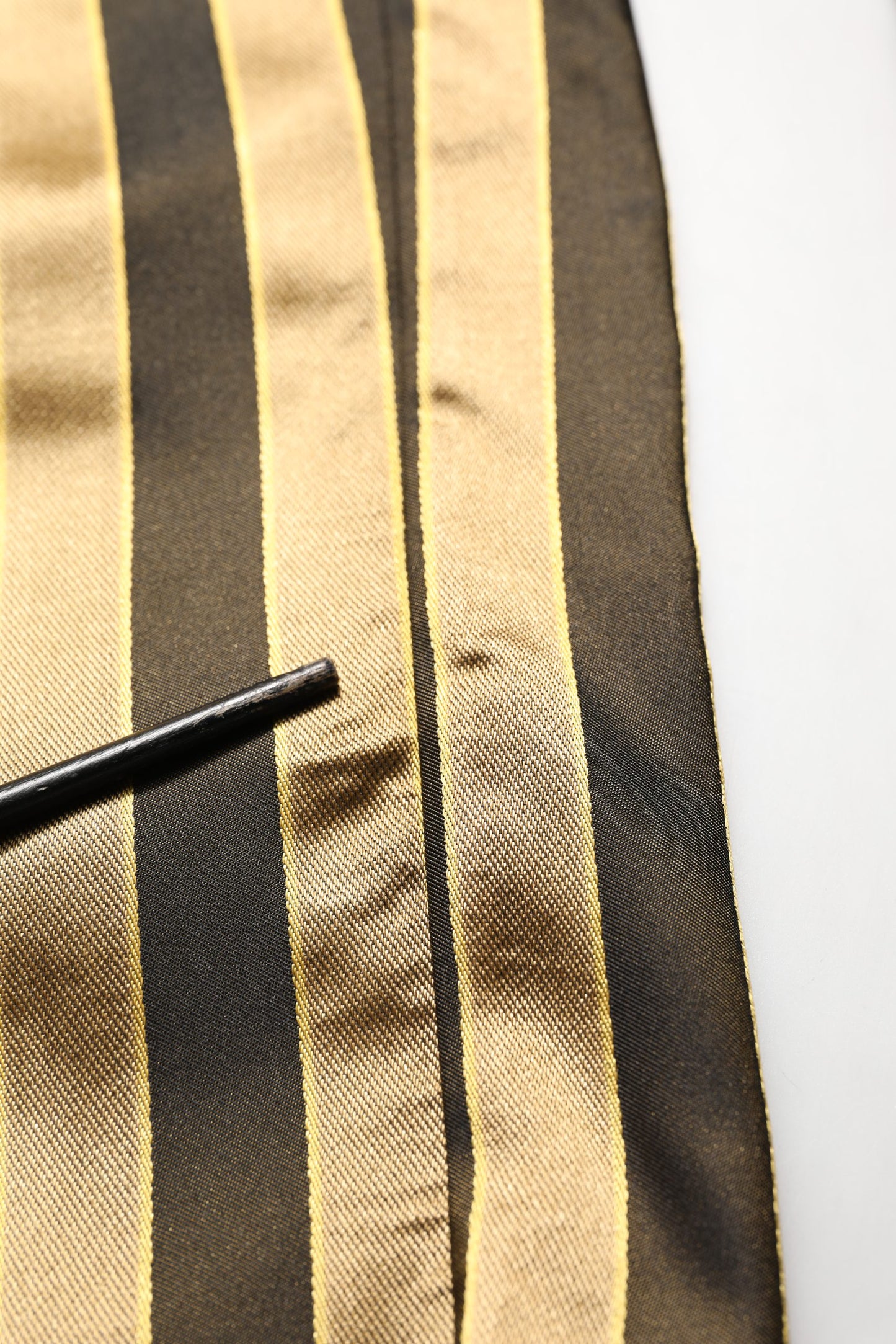 Gold Black Stripes Satin Tapered Leg Pants