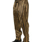 Gold Black Stripes Satin Tapered Leg Pants
