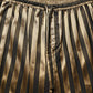 Gold Black Stripes Satin Tapered Leg Pants