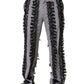 BlackGray Pinstripe Embellished Trouser Pants