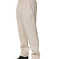 Beige Linen Tapered Men Dress Trouser Pants