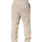 Beige Linen Tapered Men Dress Trouser Pants