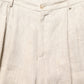 Beige Linen Tapered Men Dress Trouser Pants