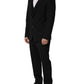 Black Wool Slim Fit Formal 3 Piece Men Suit