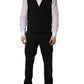 Black Wool Slim Fit Formal 3 Piece Men Suit