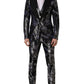 Black Jacquard Slim Fit Formal 3 Piece Suit