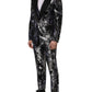 Black Jacquard Slim Fit Formal 3 Piece Suit