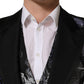 Black Jacquard Slim Fit Formal 3 Piece Suit