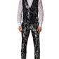 Black Jacquard Slim Fit Formal 3 Piece Suit