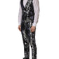 Black Jacquard Slim Fit Formal 3 Piece Suit