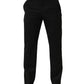 Black Wool Tapered Men Dress Trouser Pants