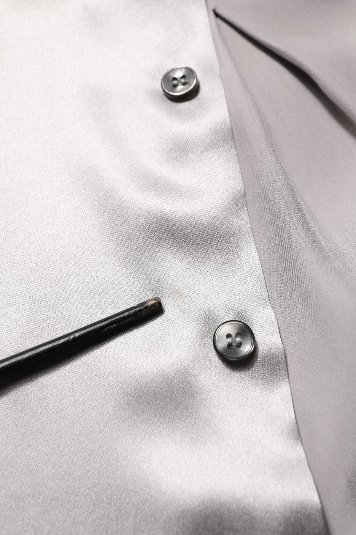 Metallic Grey Satin Silk Formal Dress Shirt