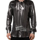 Silver Satin Silk Long Sleeves Men Dress Shirt