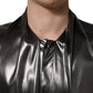Silver Satin Silk Long Sleeves Men Dress Shirt