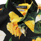 Black Floral Stretch Cotton SICILIA Fit Dress Shirt