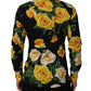 Black Floral Stretch Cotton SICILIA Fit Dress Shirt