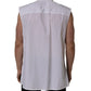 White Cotton Sleeveless Formal Dress Shirt
