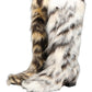 Multicolor Knee High Faux Fur Boots Shoes