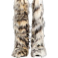 Multicolor Knee High Faux Fur Boots Shoes