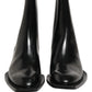Black Leather Chelsea Mid Calf Boots Shoes