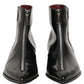 Black Leather Zipper Mid Calf Men Boots Shoes