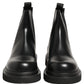 Black Chelsea Boots Leather Slip On Men Shoes