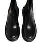 Black Chelsea Boots Leather Slip On Men Shoes