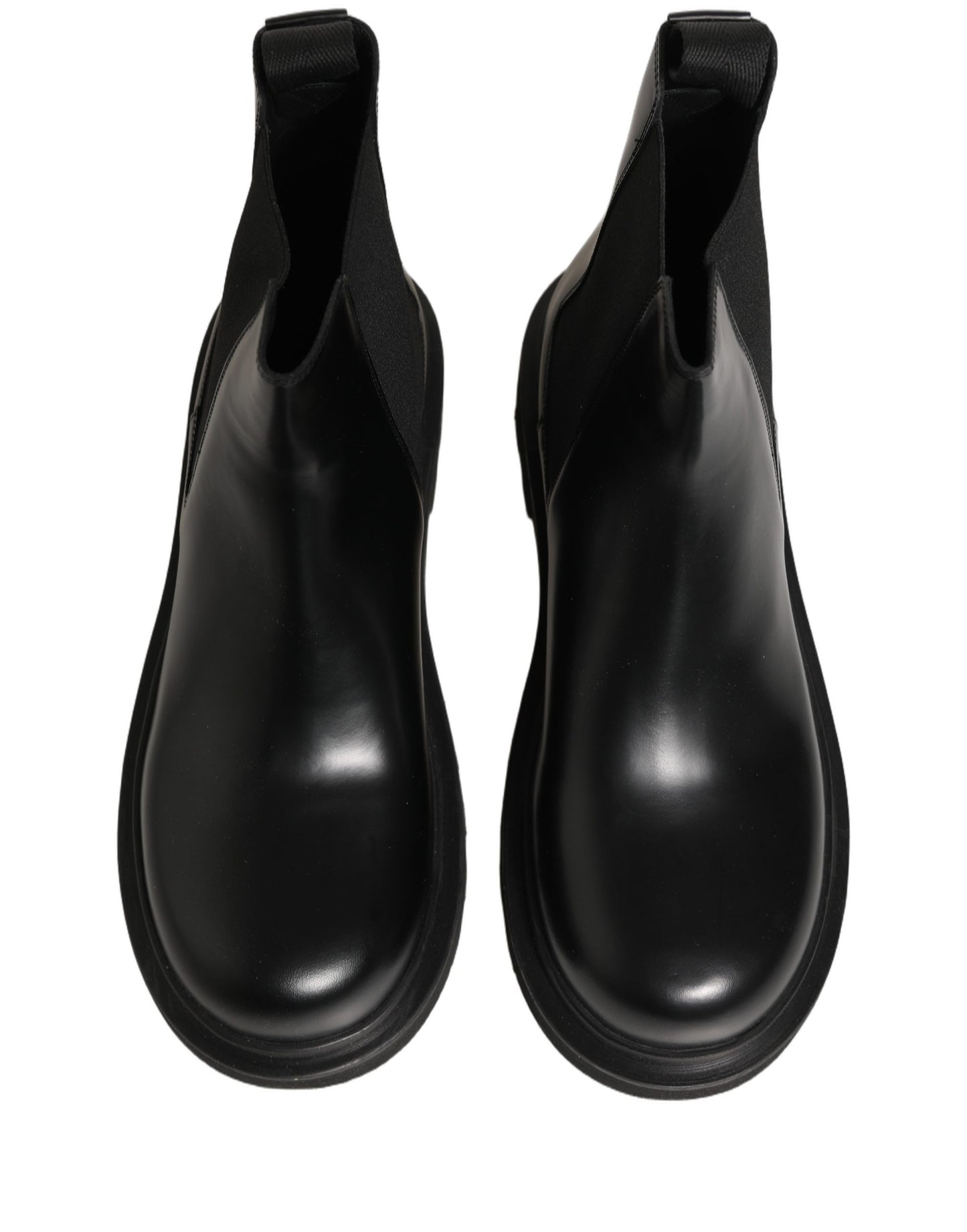 Black Chelsea Boots Leather Slip On Men Shoes