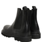 Black Chelsea Boots Leather Slip On Men Shoes