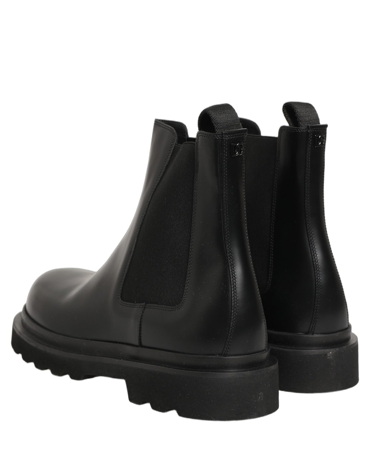 Black Chelsea Boots Leather Slip On Men Shoes