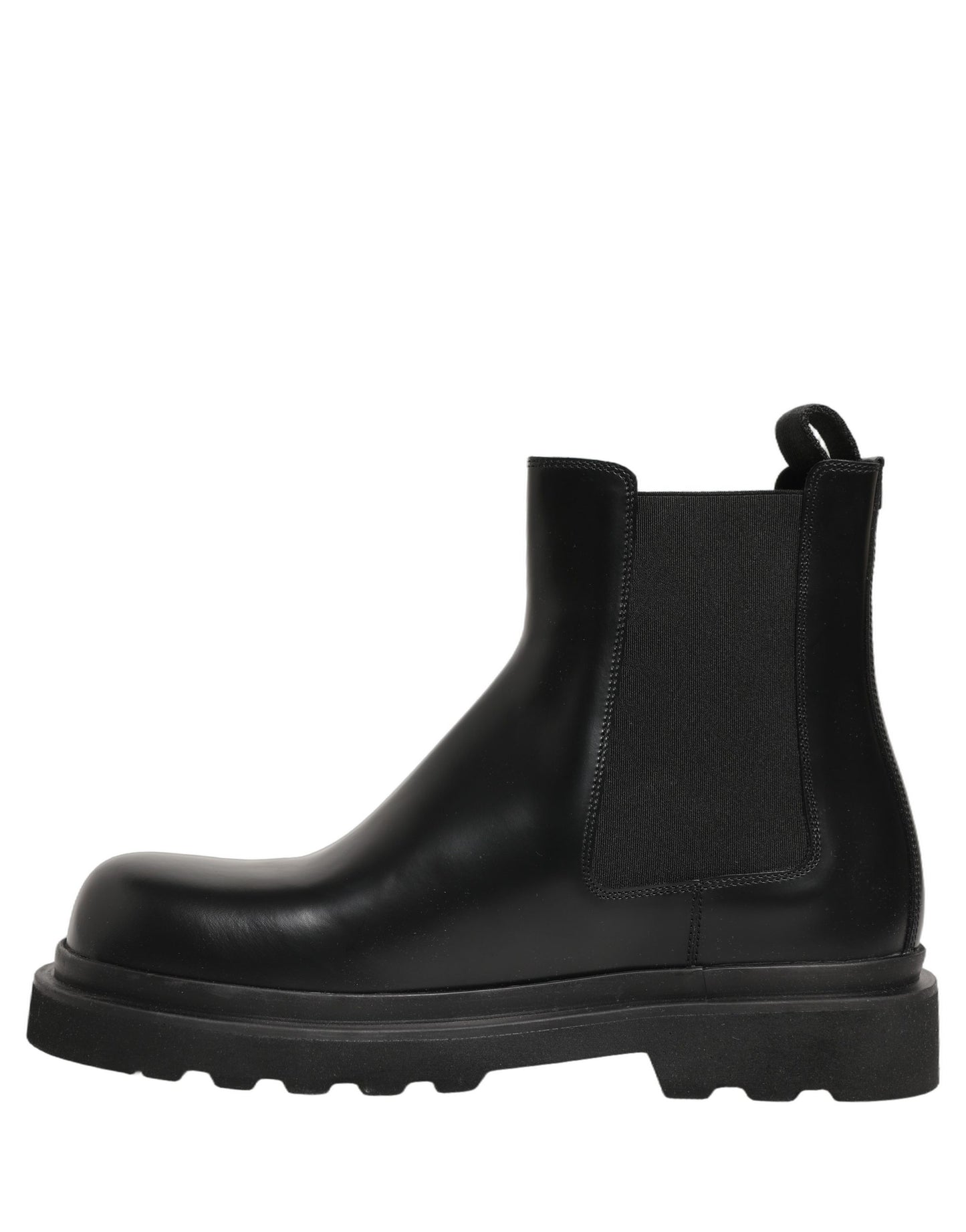 Black Chelsea Boots Leather Slip On Men Shoes