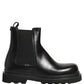 Black Chelsea Boots Leather Slip On Men Shoes