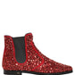Red Embellished Chelsea Ankle Boots Shoes