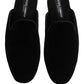 Black Suede Slides Flat Slipper Men Shoes