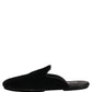 Black Suede Slides Flat Slipper Men Shoes