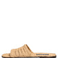 Beige Straw Raffia Slides Sandals Flats Shoes