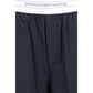 Black Cotton Casual Pants